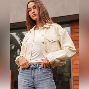 Heard About You Off-White Cropped Twill Jacket
Lulus size small sold out